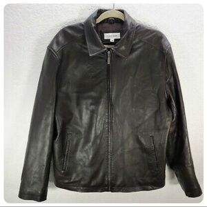 Calvin‎ Klein Leather Zip Up Jacket